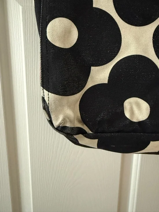 Orla Kiely Black & Cream Floral Tote with Yellow Handles - Picture 5 of 5